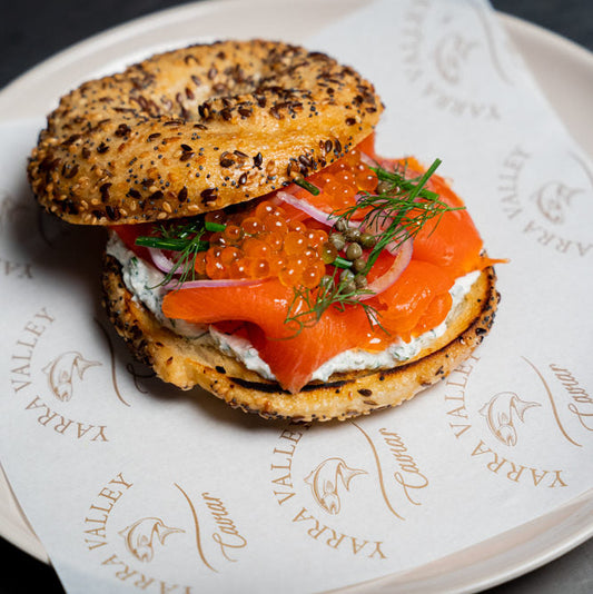 Cold Smoked Trout and Pearl Bagel