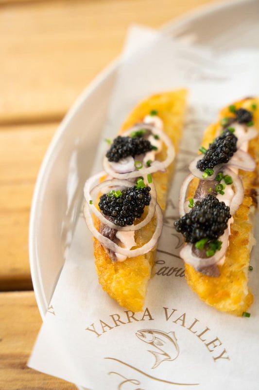 Hash browns, Taramasalata, Anchovy and Polanco Baerii Siberian Reserve