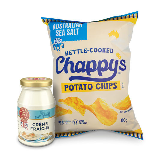 Chappy’s Sea Salt Potato Chips and Devon Cream Co.Crèam Fraîche