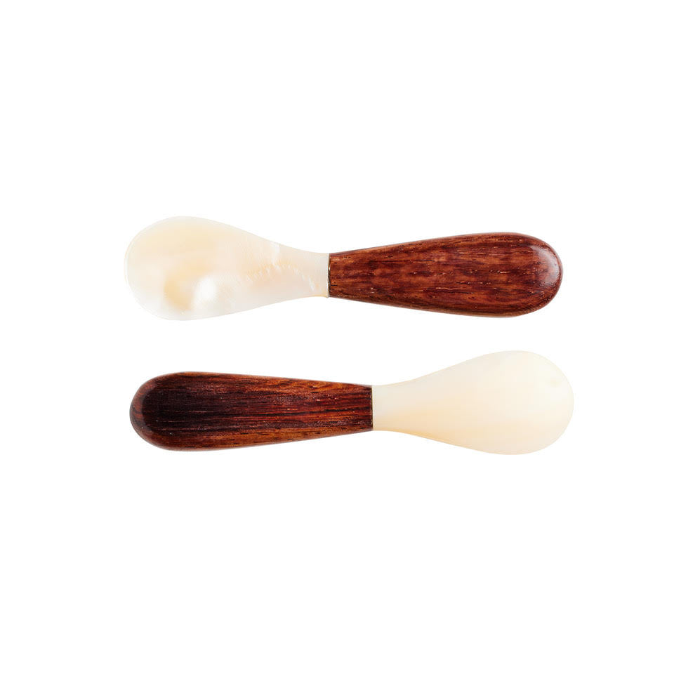 Wooden Handled Mother of Pearl Spoon